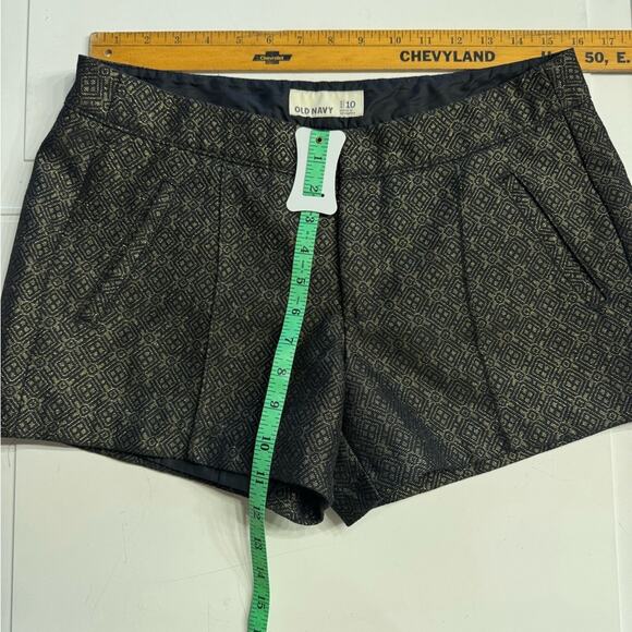 Old Navy Black Gold Metallic Geometric 3” Shorts Size 10 - Picture 4 of 5